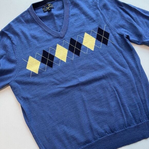 Club Room Italian Spurn Yarn Merino Wool Blend Men’s Sweater Size Medium Blue - Picture 3 of 5